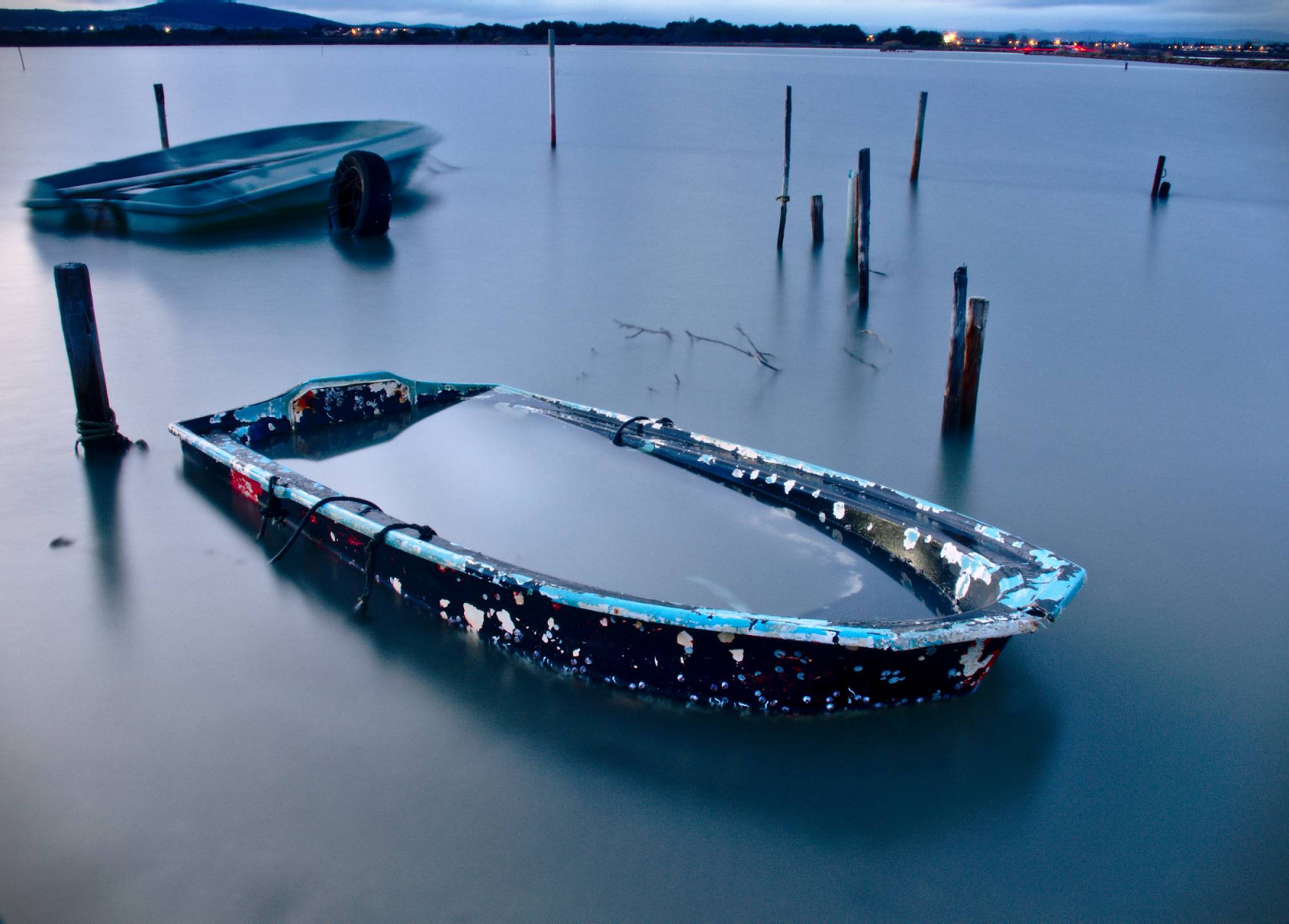 etang, vic, dlouho, póza, expozice, expozice, modrý, bleu, loď, bateau, Sony, RX10