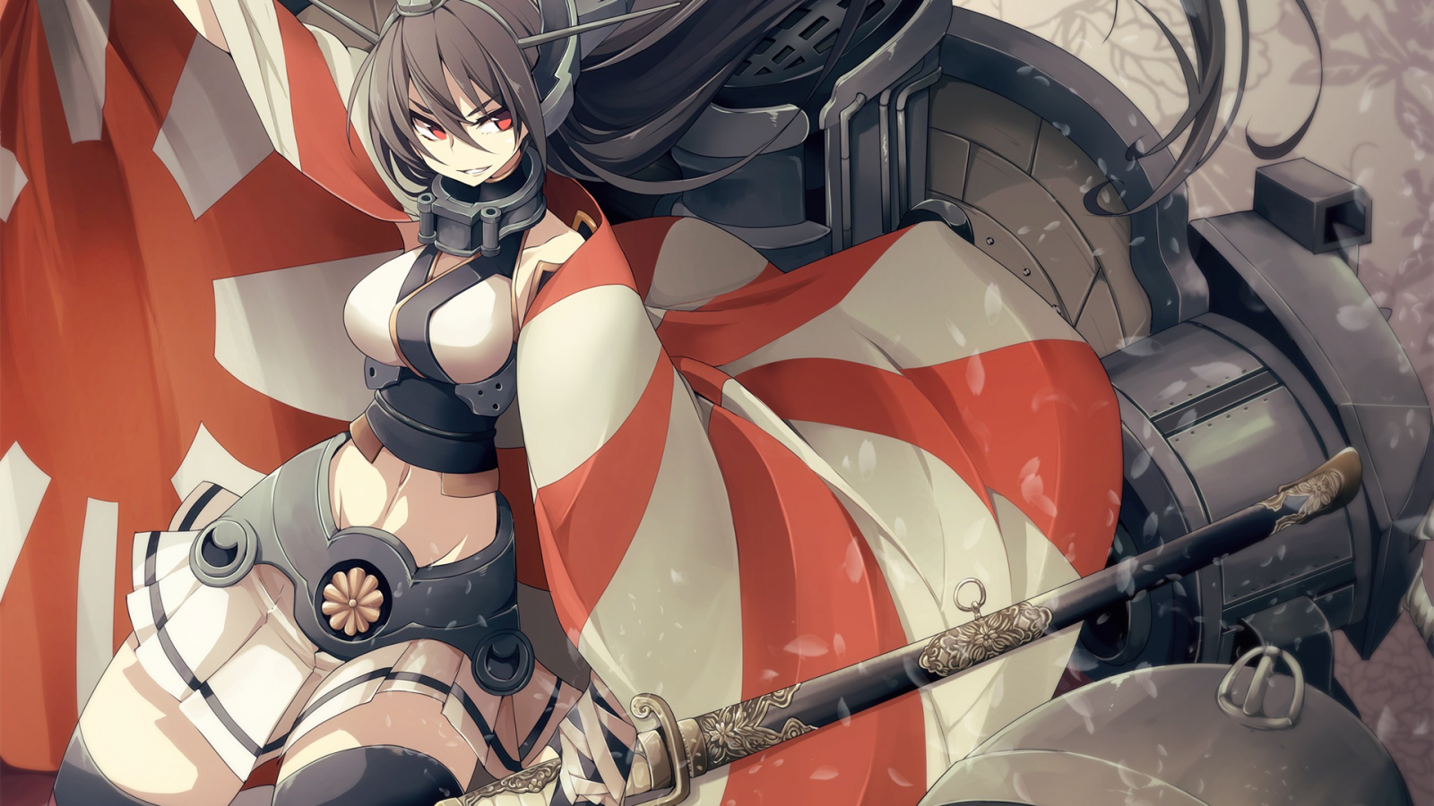 anime, anime dívky, Kantai Collection, stroj, komiks, Osoba, Nagato KanColle, Snímek obrazovky, mecha, profese