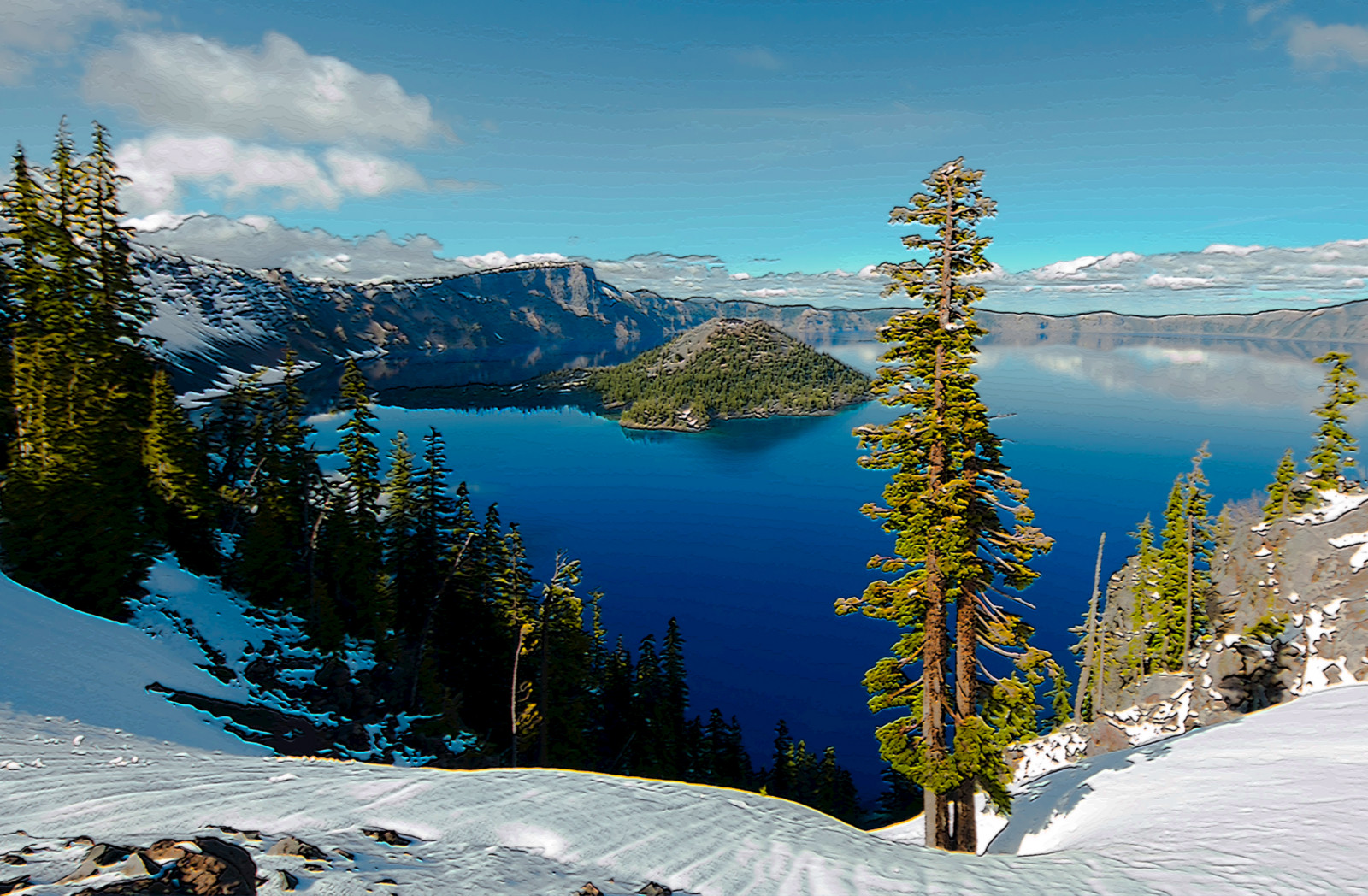 Fond d'écran : bleu, des arbres, Lac, vert, eau, Oregon, paysage, parc ...