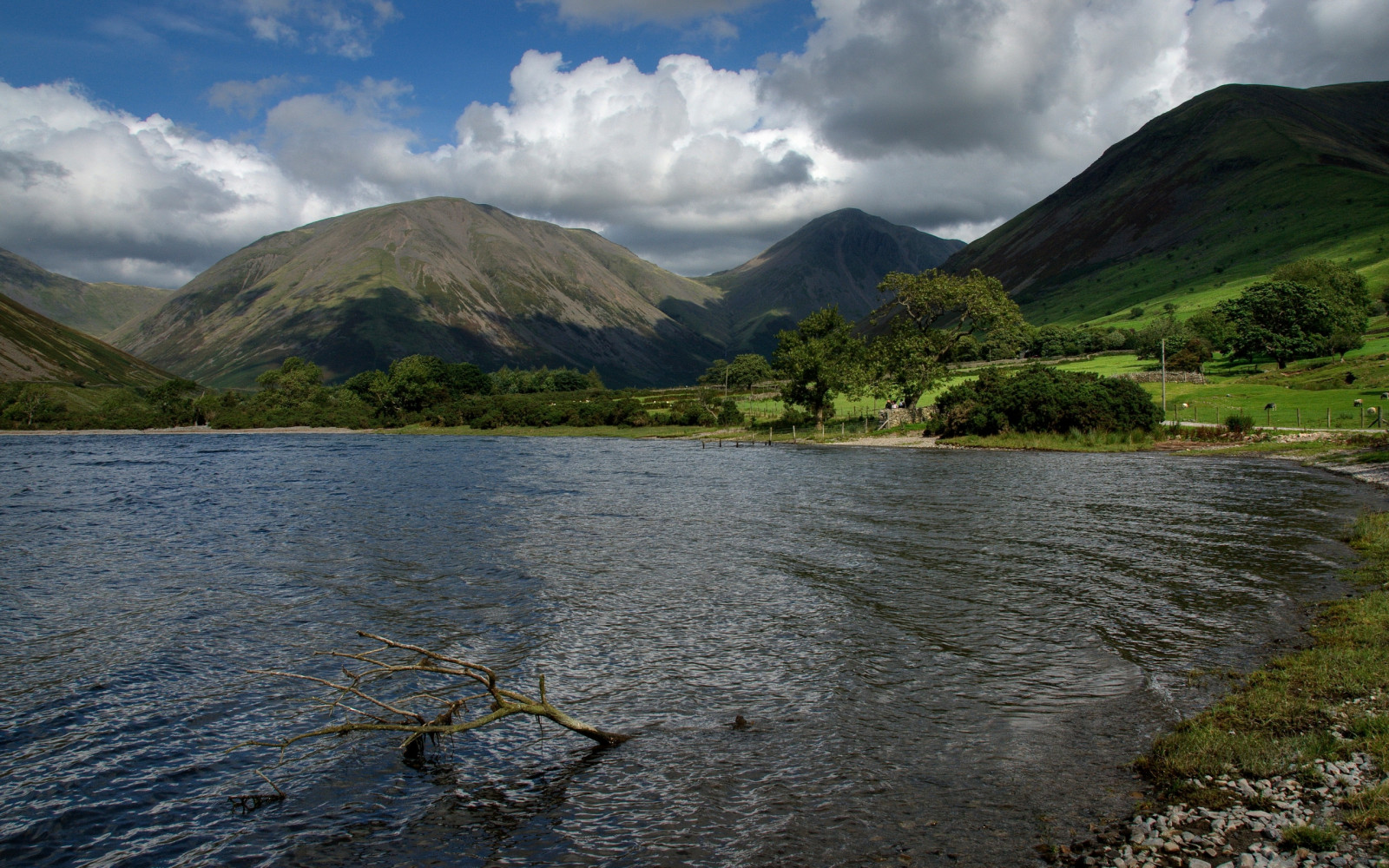 Wallpaper landscape, mountains, lake, nature, reflection, sky, clouds