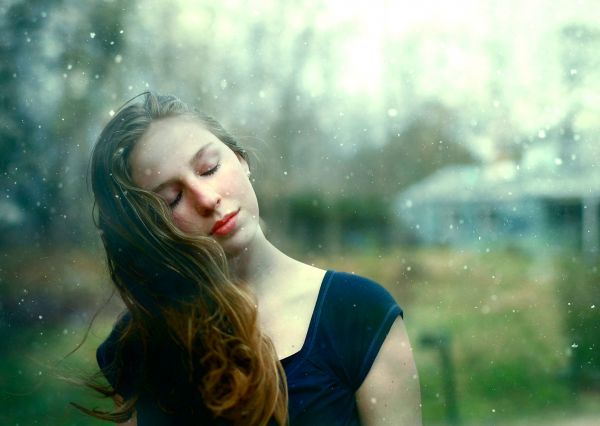 face, green, girl, nature, beauty, human hair color