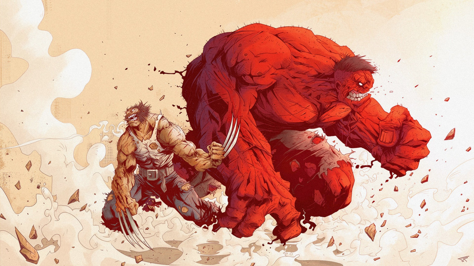 ilustrace, Červené, Rosomák, Marvel Comics, Vrak, red hromotluk, UMĚNÍ, Lidské tělo, orgán