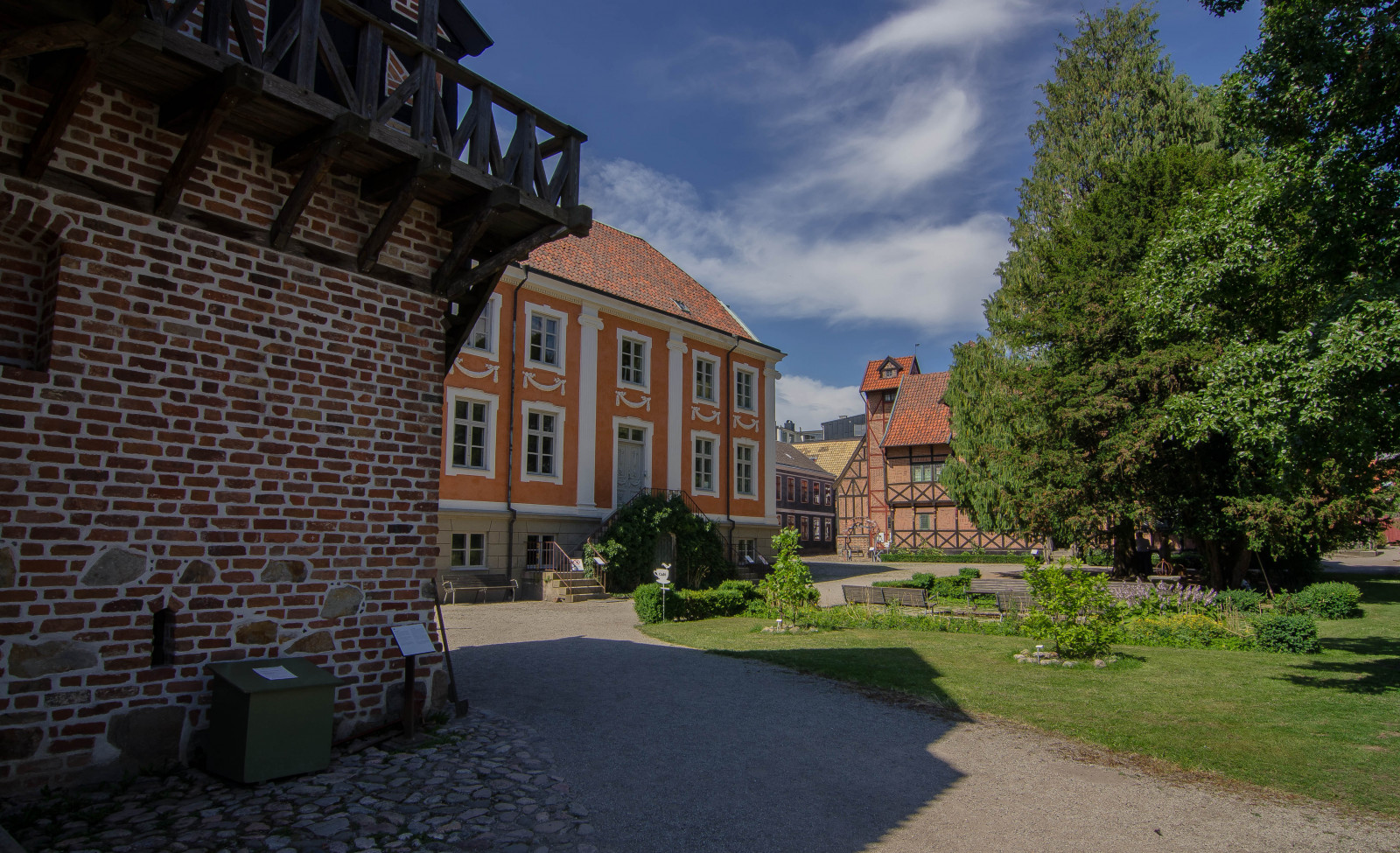 Wallpaper landscape, window, building, grass, sky, castle, Scania, Sweden, cottage, chateau