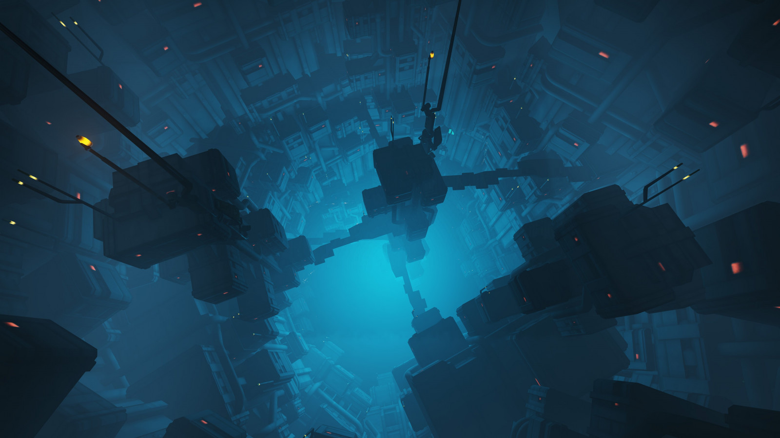 prostor, modrý, Pod vodou, Overwatch, Vánoce, KINGSROW, světlo, fáze, tma, Snímek obrazovky, počítač tapeta, zvláštní efekty, vesmír