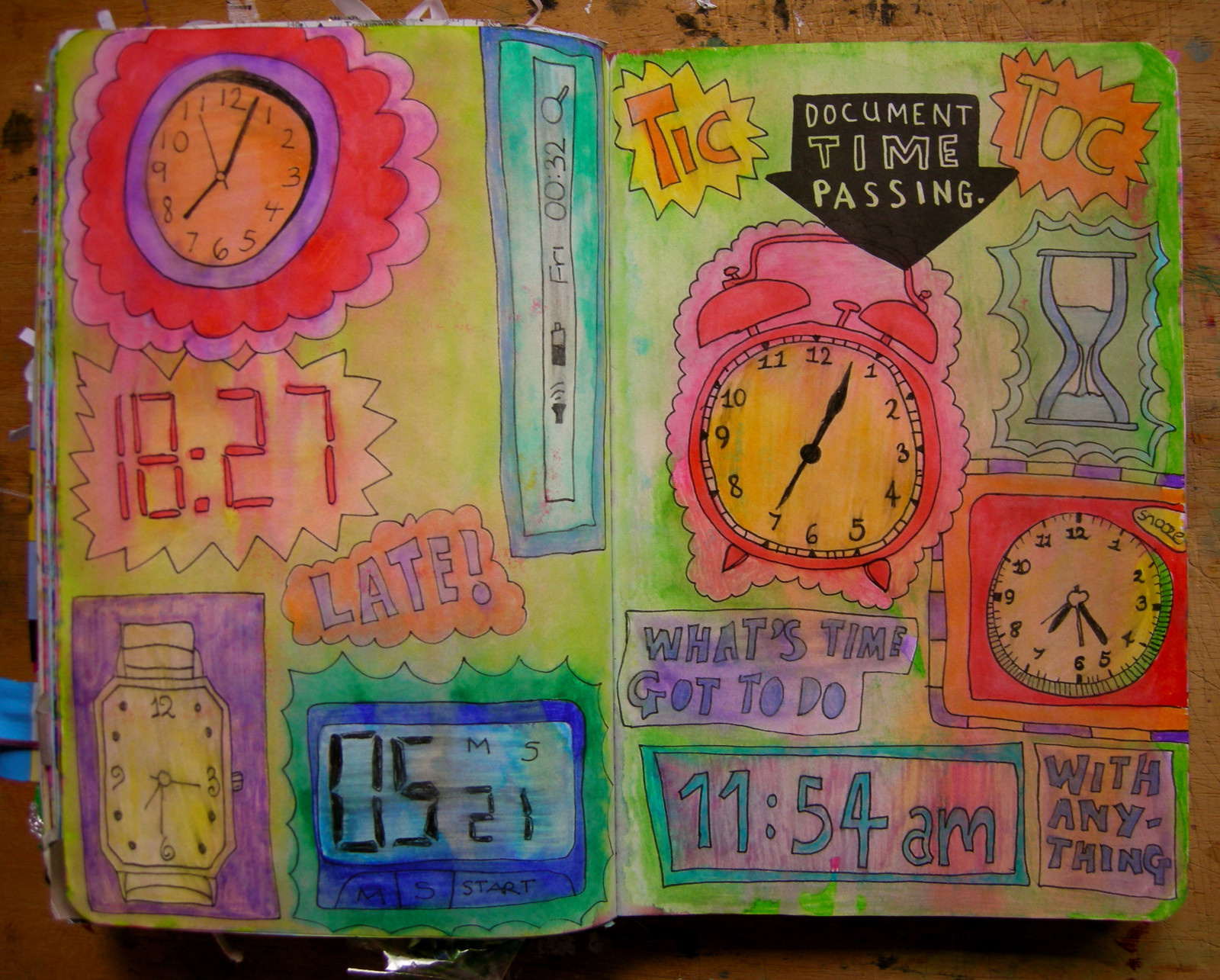 Journal Time. Sign Wallpaper : watches, time, late, markers, clocks, wtj, wreckthisjournal ...
