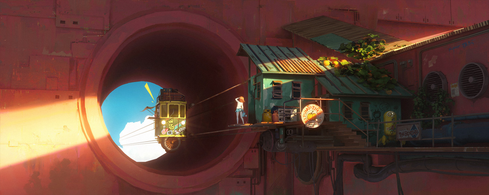 anime, anime dívky, sci-fi, fantasy dívky, Fantasy Architecture