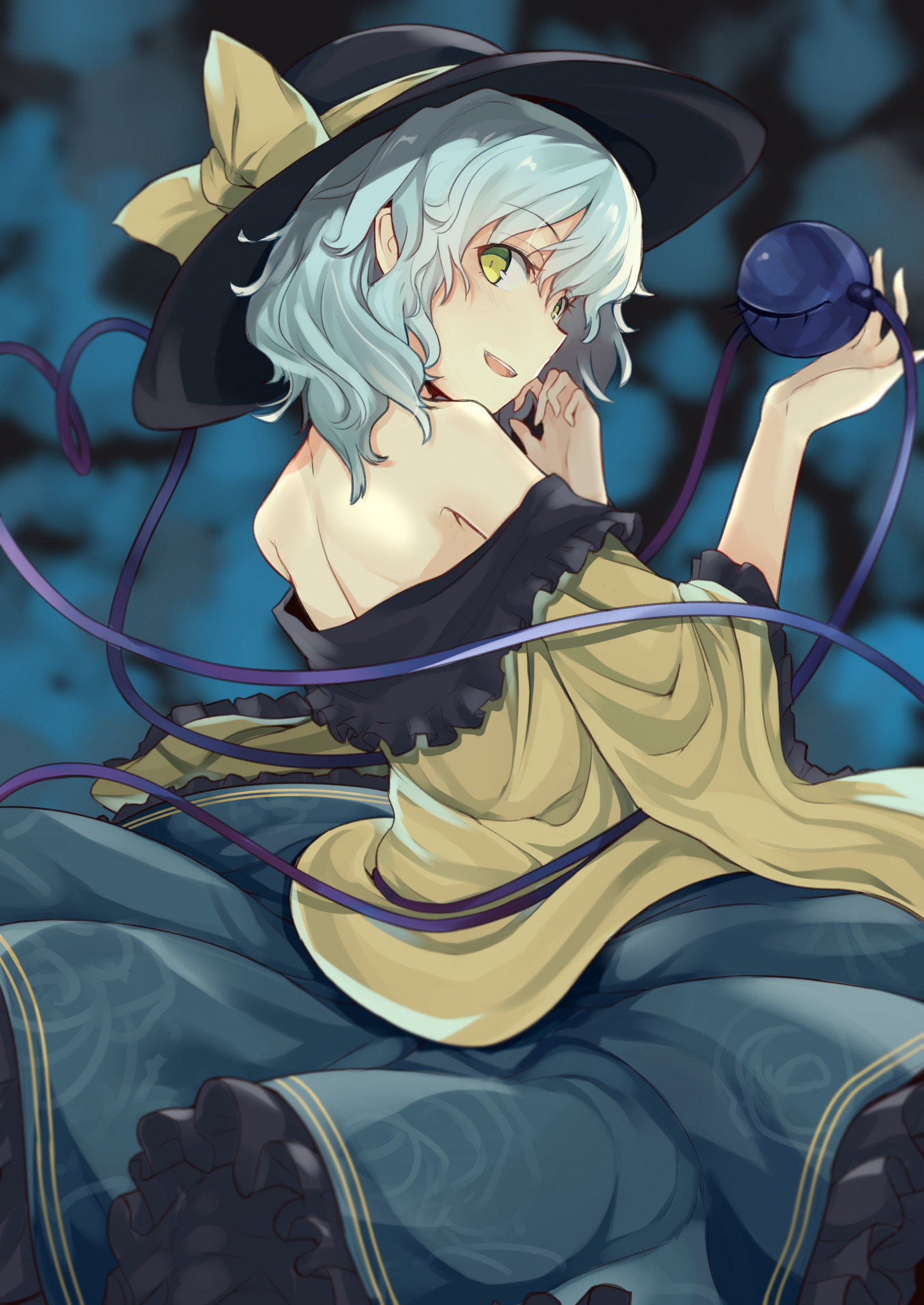 ilustrace, anime, anime dívky, Touhou, kreslená pohádka, žádná podprsenka, open shirt, komiks, Komeiji Koishi, mangaka