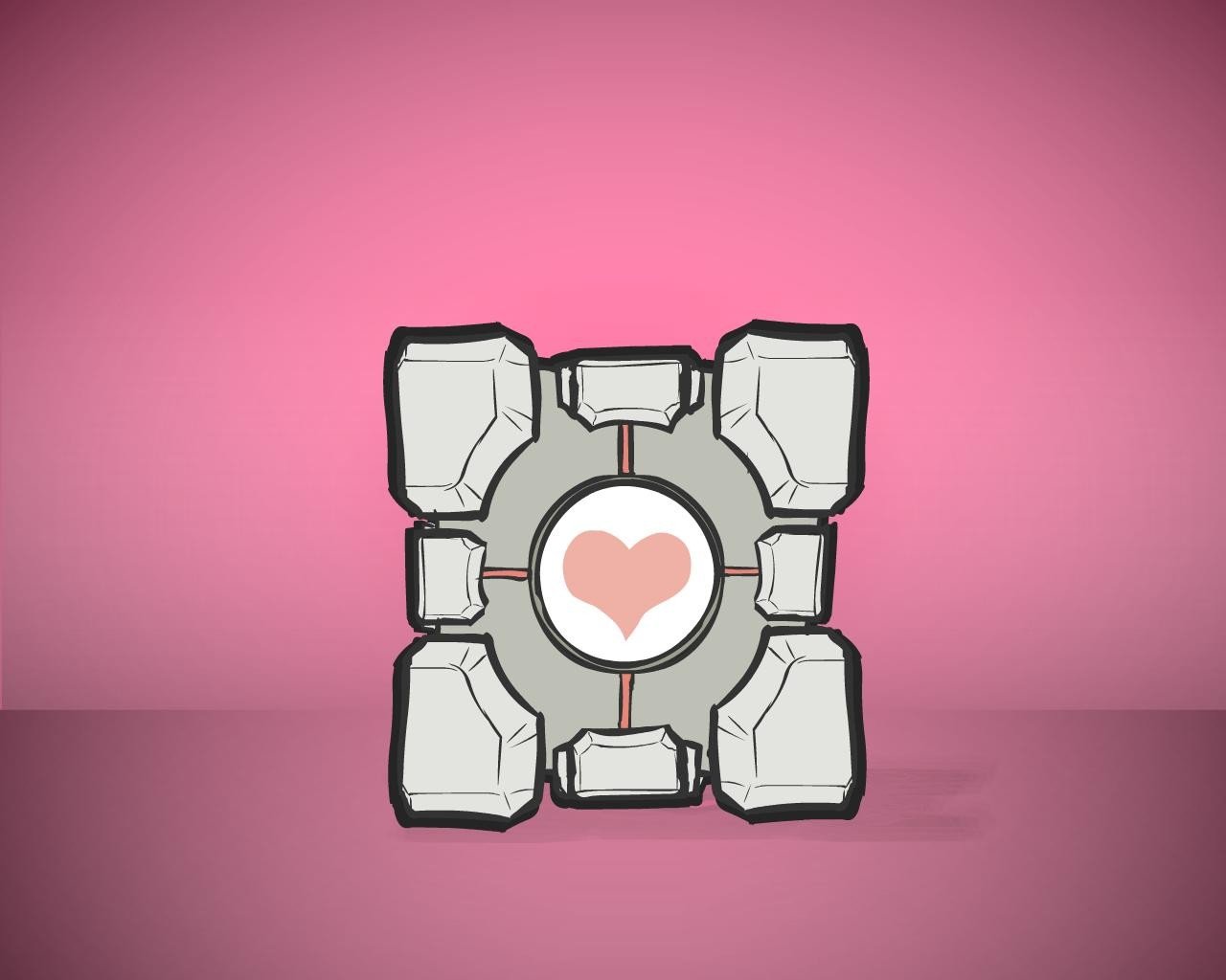 1280x1024 px, Companion Cube, portál hra, videohry