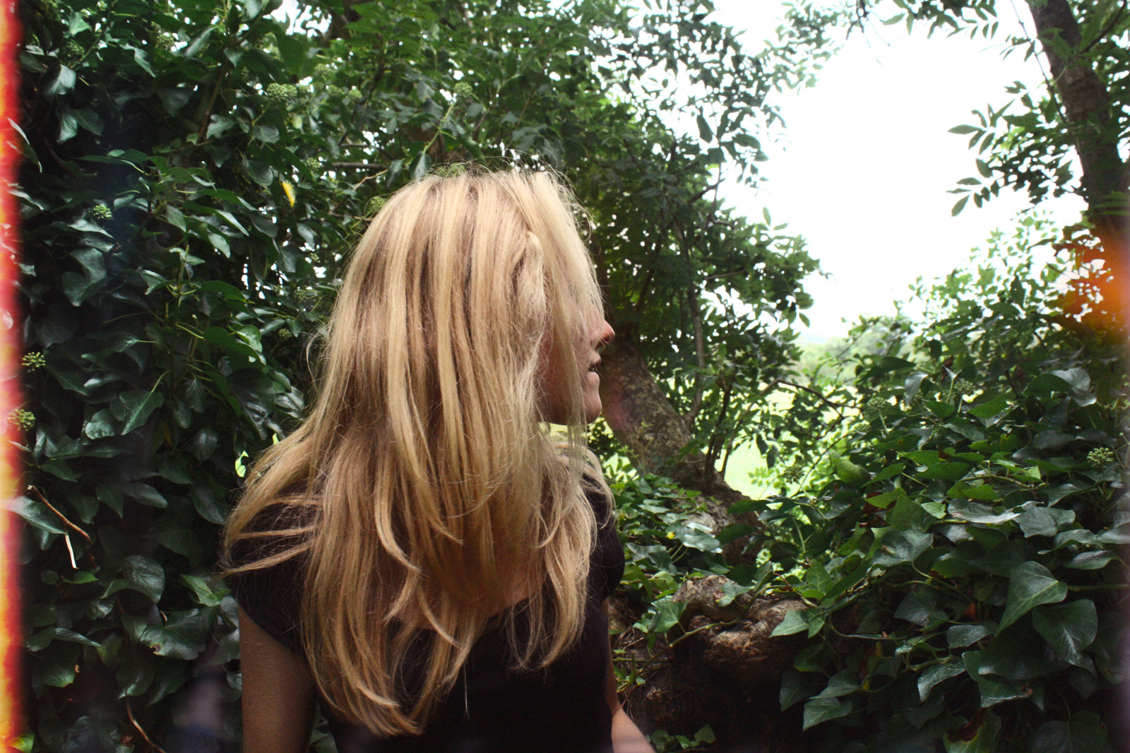 bosque, hojas, modelo, rubia, jardín, pelo largo, naturaleza, cielo, verde, naranja, cabello, Bokeh, selva, 35 mm, selva, Pentax, ligero, árbol, F28, oscuridad, flor, planta, niña, cosa análoga, bosque, película, 28mm, rubio, peinado, botánica, Planta leñosa, Lightleak, fuga