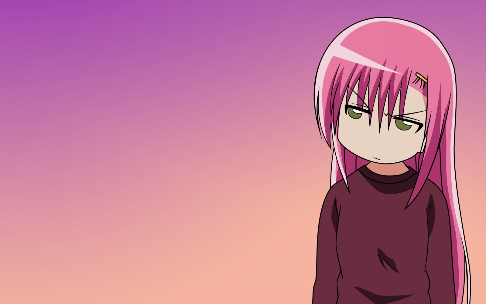 illustrazione, anime, cartone animato, capelli, rosa, ragazza, mano, Guarda, dito, organo, insoddisfazione