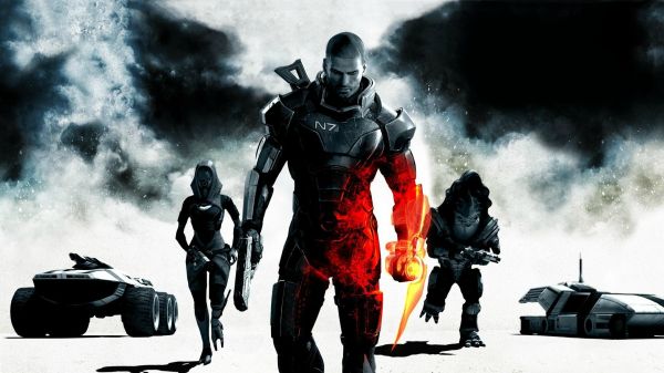 Mass Effect, superhero, Commander Shepard, Urdnot Wrex, screenshot, 1920x1080 px