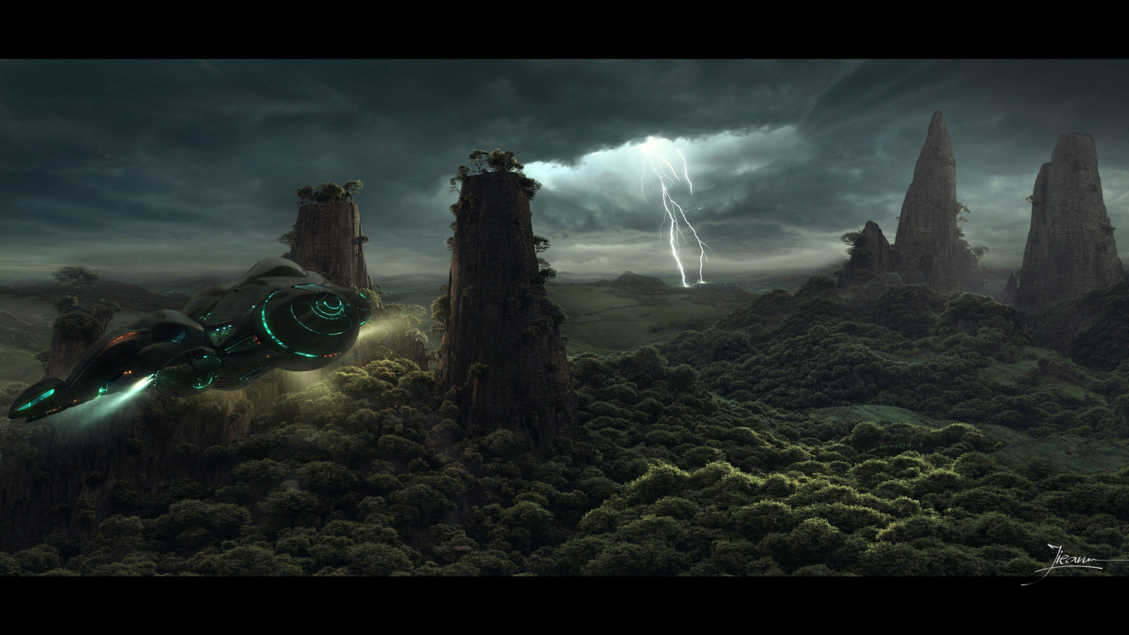 3840x2160像素, Dragos Jieanu, 未来派, 飞船
