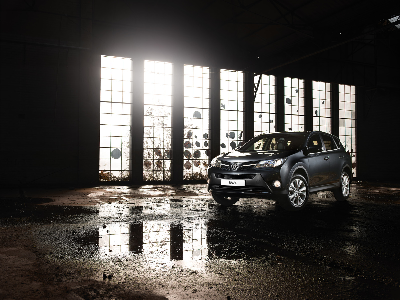 černobílý, noc, auto, vozidlo, Toyota, netcarshow, netcar, obrázky vozidel, photo auto, 2014, světlo, tma, Verze RAV4 EU, automobilového designu, automobil make