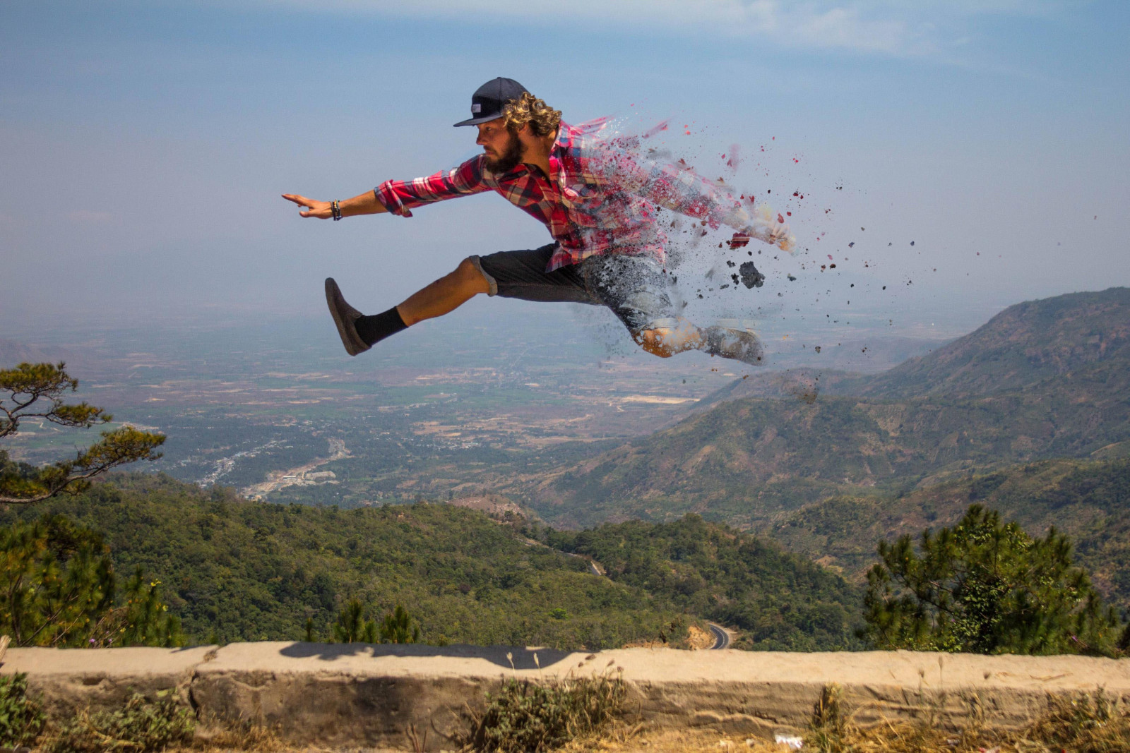 Wallpaper : sports, forest, mountains, Photoshop, jumping, adventure ...