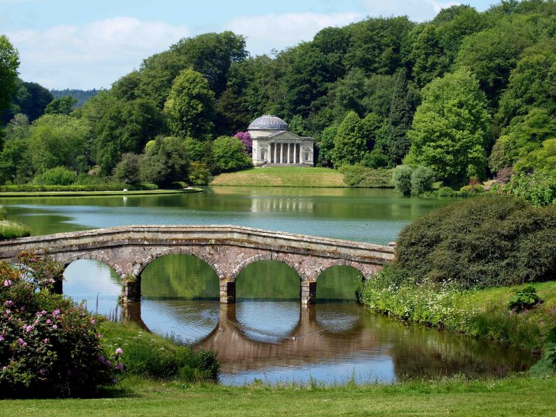 temple,des arbres,paysage,jardin,Lac,eau