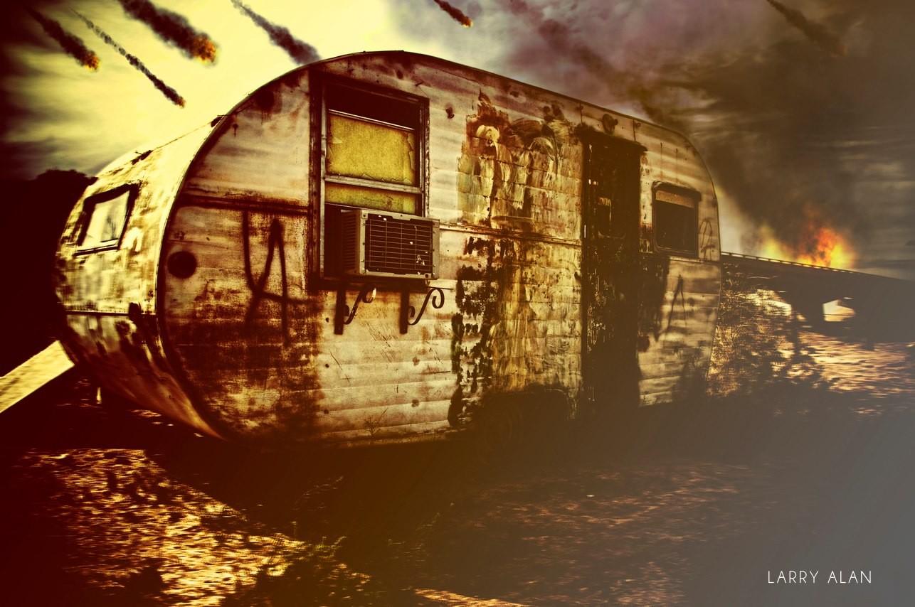 slunečnímu záření, digitální umění, noc, apokalyptický, odraz, vozidlo, Larry Alan, Snímek obrazovky