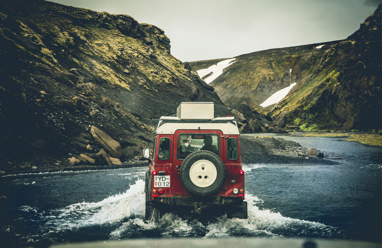 Wallpaper : car, vehicle, landscape, Land Rover, Iceland, water ...