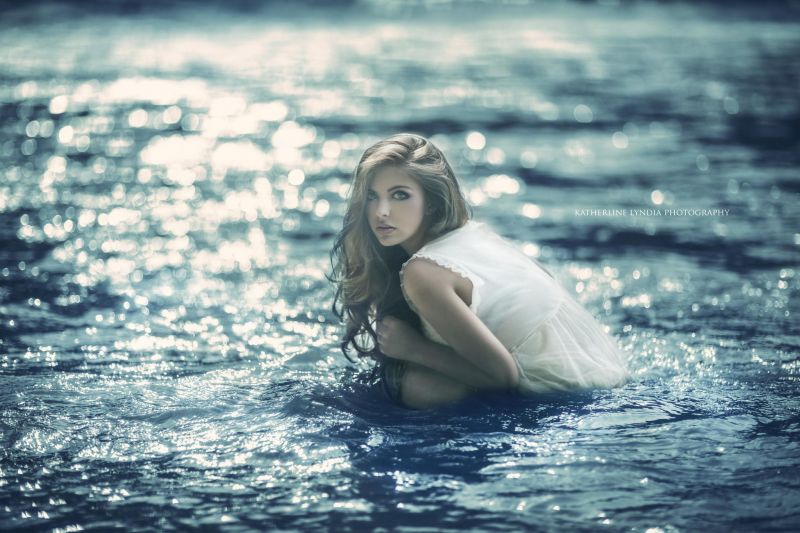 luz de sol, mujer, modelo, rubia, mar, agua