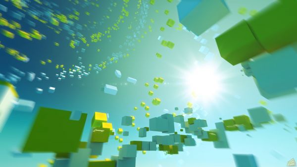illustration, minimalism, green, sunlight, abstract, sky
