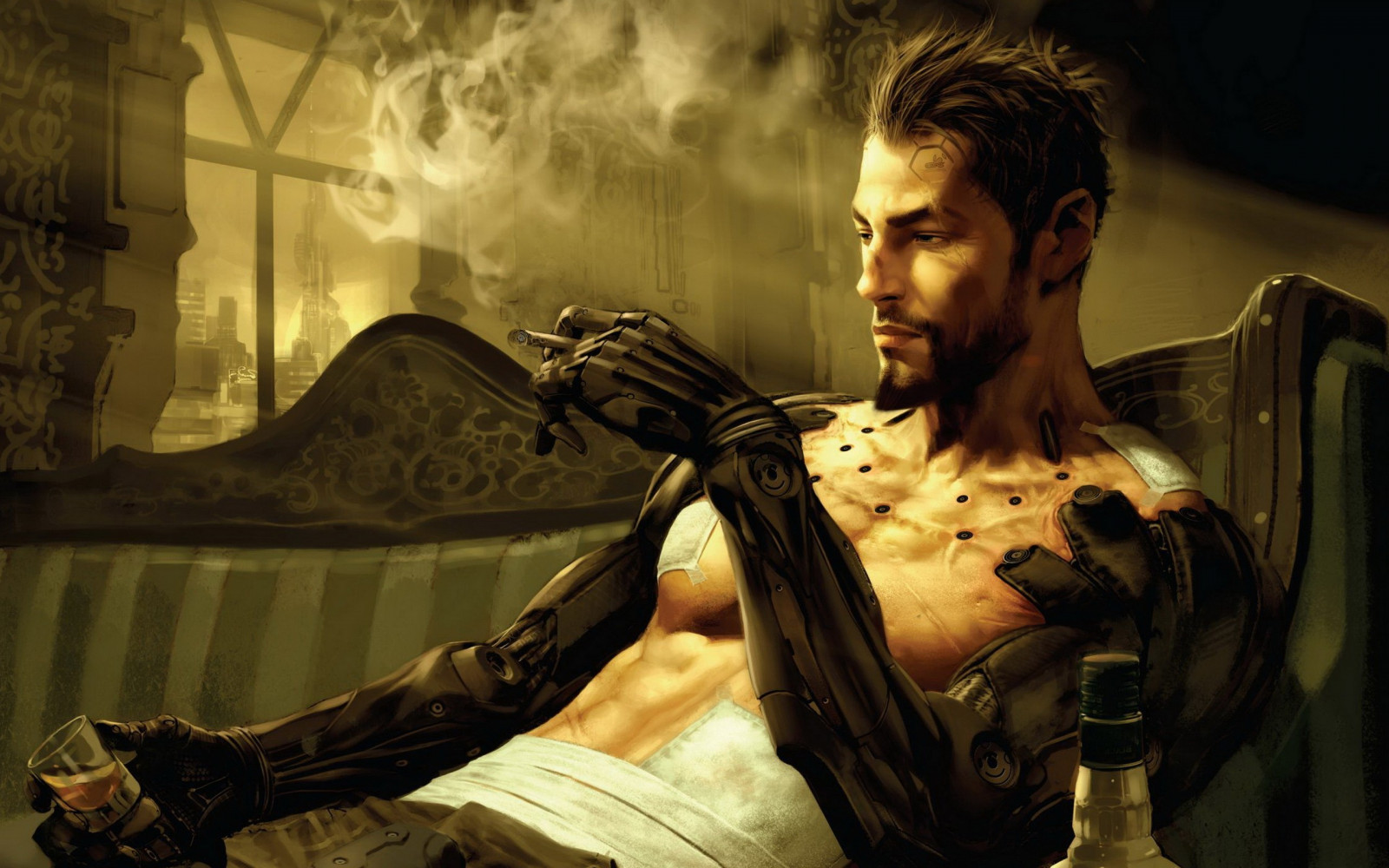 ผู้ชาย, หุ่นยนต์, หุ่นยนต์, ตำนาน, Deus Ex, การปฏิวัติมนุษย์ Deus Ex, ความมืด, ภาพหน้าจอ, วอลล์เปเปอร์คอมพิวเตอร์, เกมพีซี, ภาพยนตร์แอ็คชั่น