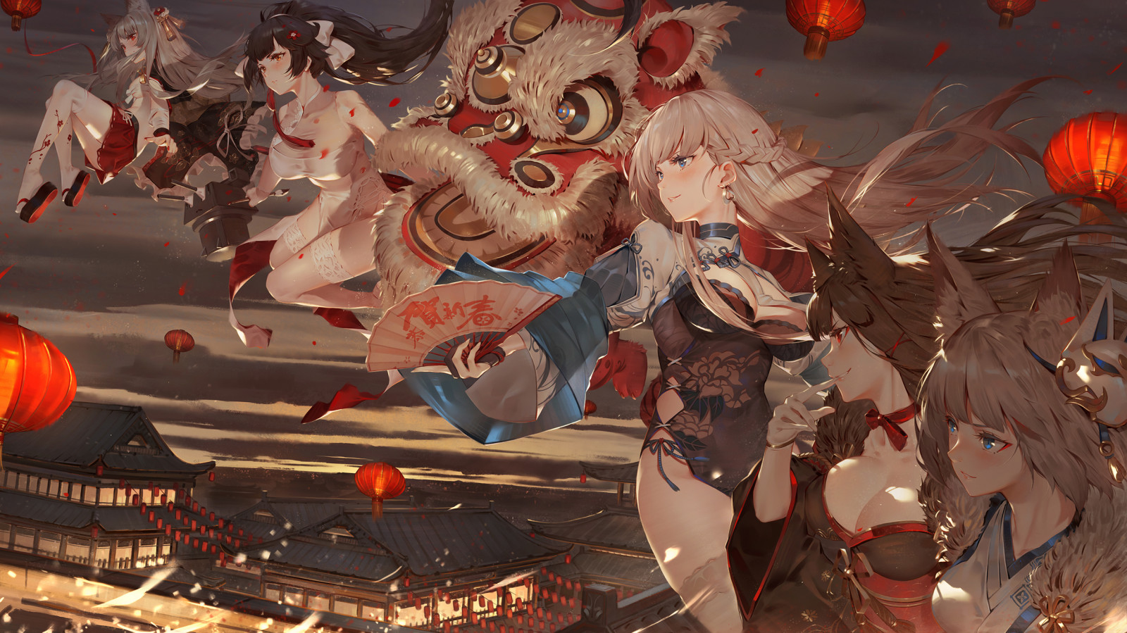 Wallpaper Kaga Azur Lane Akagi Azur Lane Belfast Azur Lane Takao Azur Lane Yuudachi Azur Lane Azur Lane Anime Girls Fan Art Women White Hair Dark Hair Blue Eyes Red Eyes Download wallpapers azur lane, anime characters, art, sailor, rockets besthqwallpapers.com. wallpaper kaga azur lane akagi azur