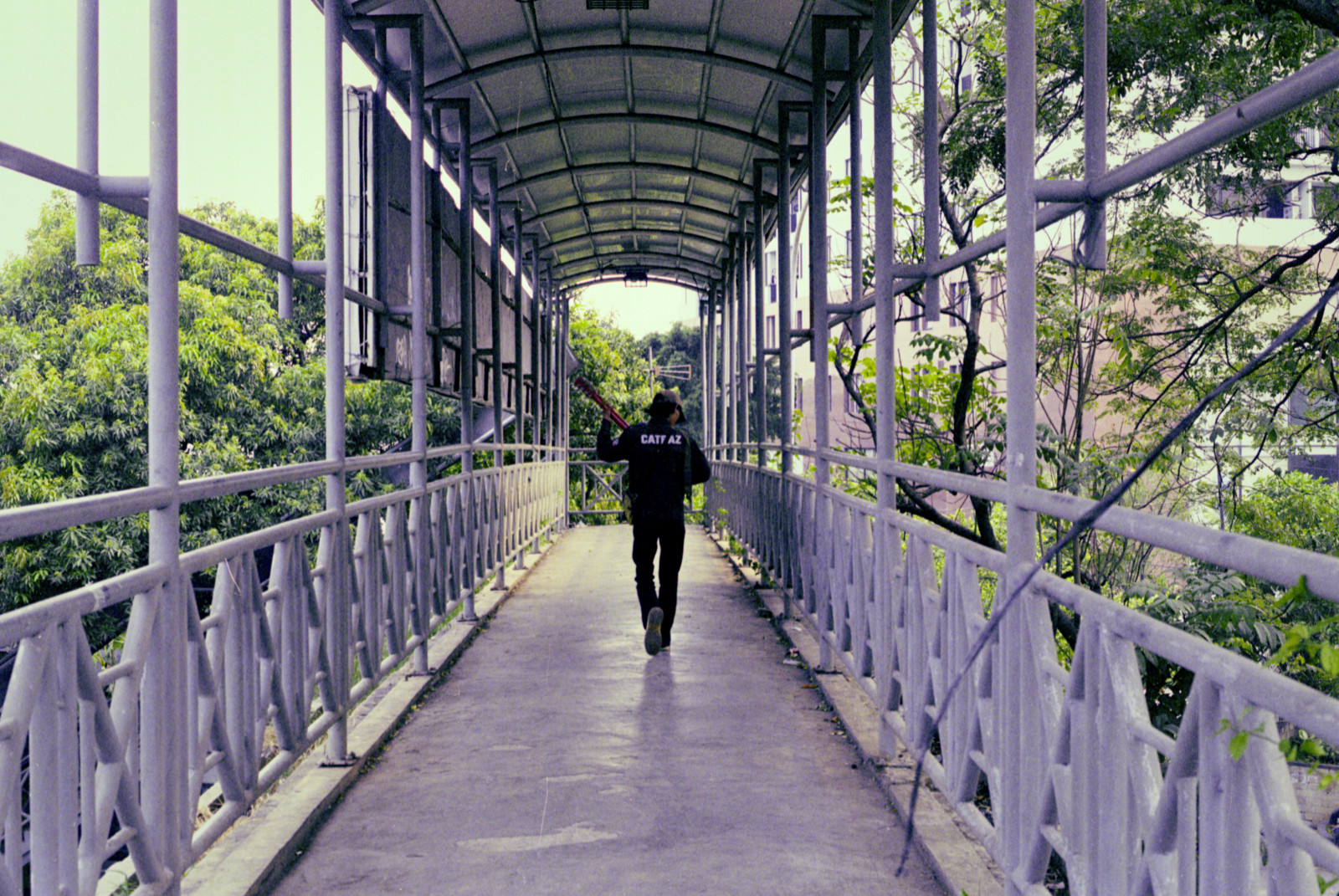 città, strada, chitarra, strada, musicista, ponte, passerella, a passeggio, Jakarta, albero, pianta, streetphotography, marciapiede, ricreazione, corsia, area urbana, struttura esterna, skyway, olympusom1, 400 ASA, emilekrijgsman, olympuszuiko50mm18, jakarta2014, fujisuperiaxtra, Ngamen
