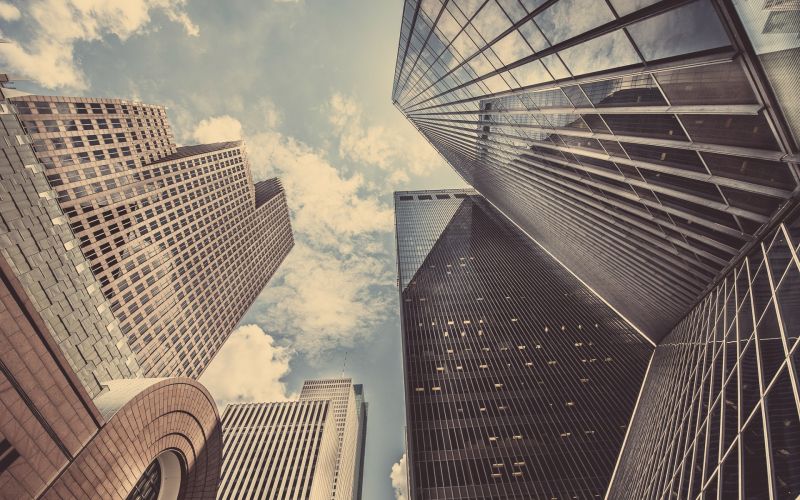 město, panoráma města, architektura, nebe, symetrie, mrakodrap