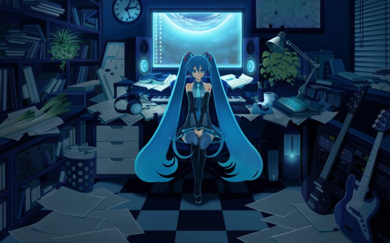Anime, Anime girls, iç, Vokaloid, Hatsune Miku, Kulaklıklar Anime, Anime girls, iç, Vokaloid, Hatsune Miku, Kulaklıklar