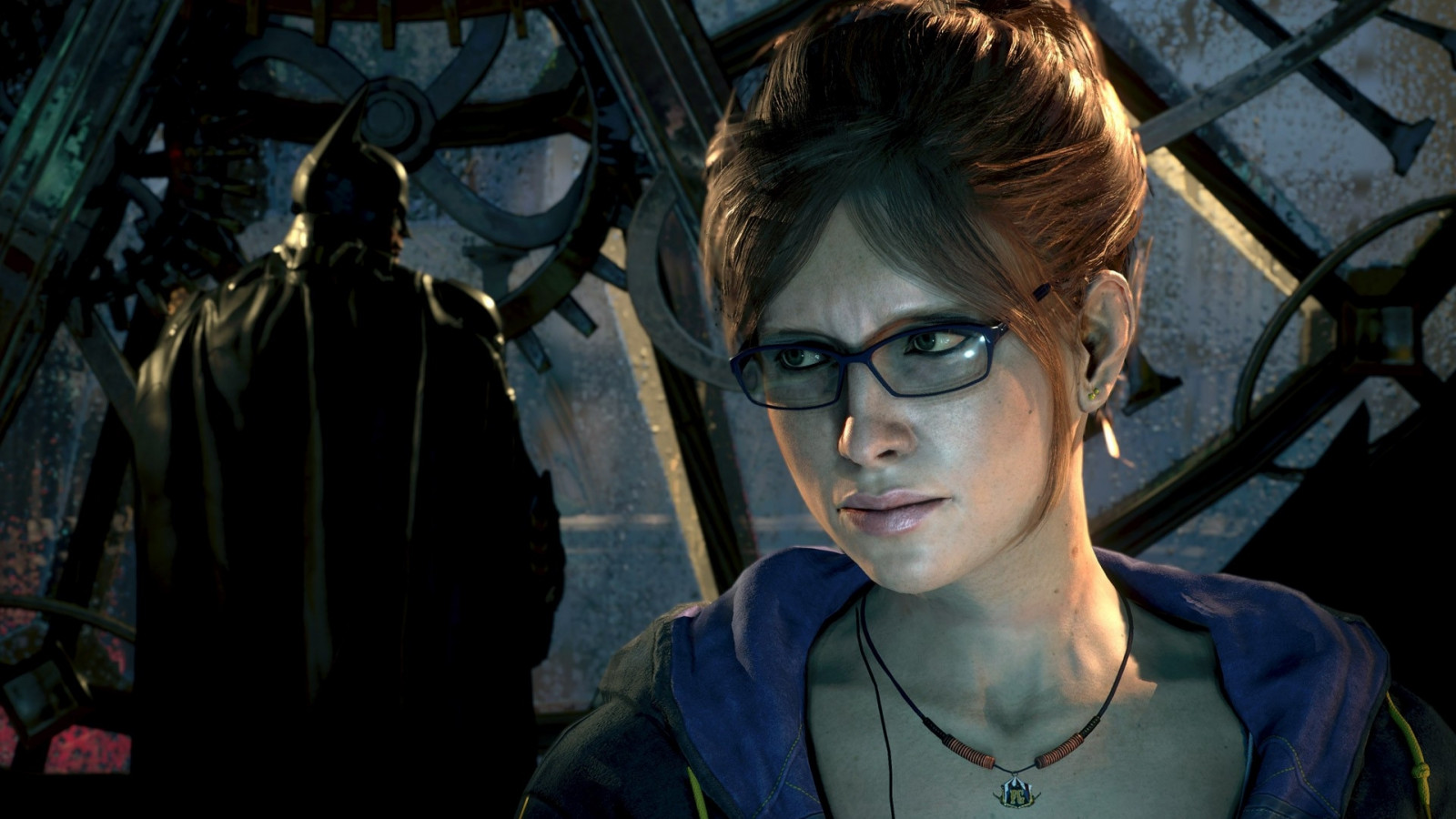 videohry, brýle, Batman Arkham Knight, Bat-man, Věštec, Rocksteady Studios, Gotham City, tma, Snímek obrazovky, fiktivní postava, beletrie