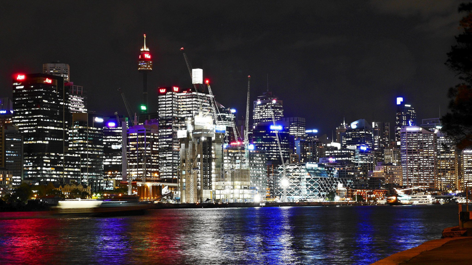 2048x1152 px, architettura, Australia, Australie, ponti, costruzione, città, Hotel, leggero, monumenti, notte, musica lirica, panorama, panoramico, raggio, mare, Sydney, Tasmania, Tasmanie, Torre, torri, modo