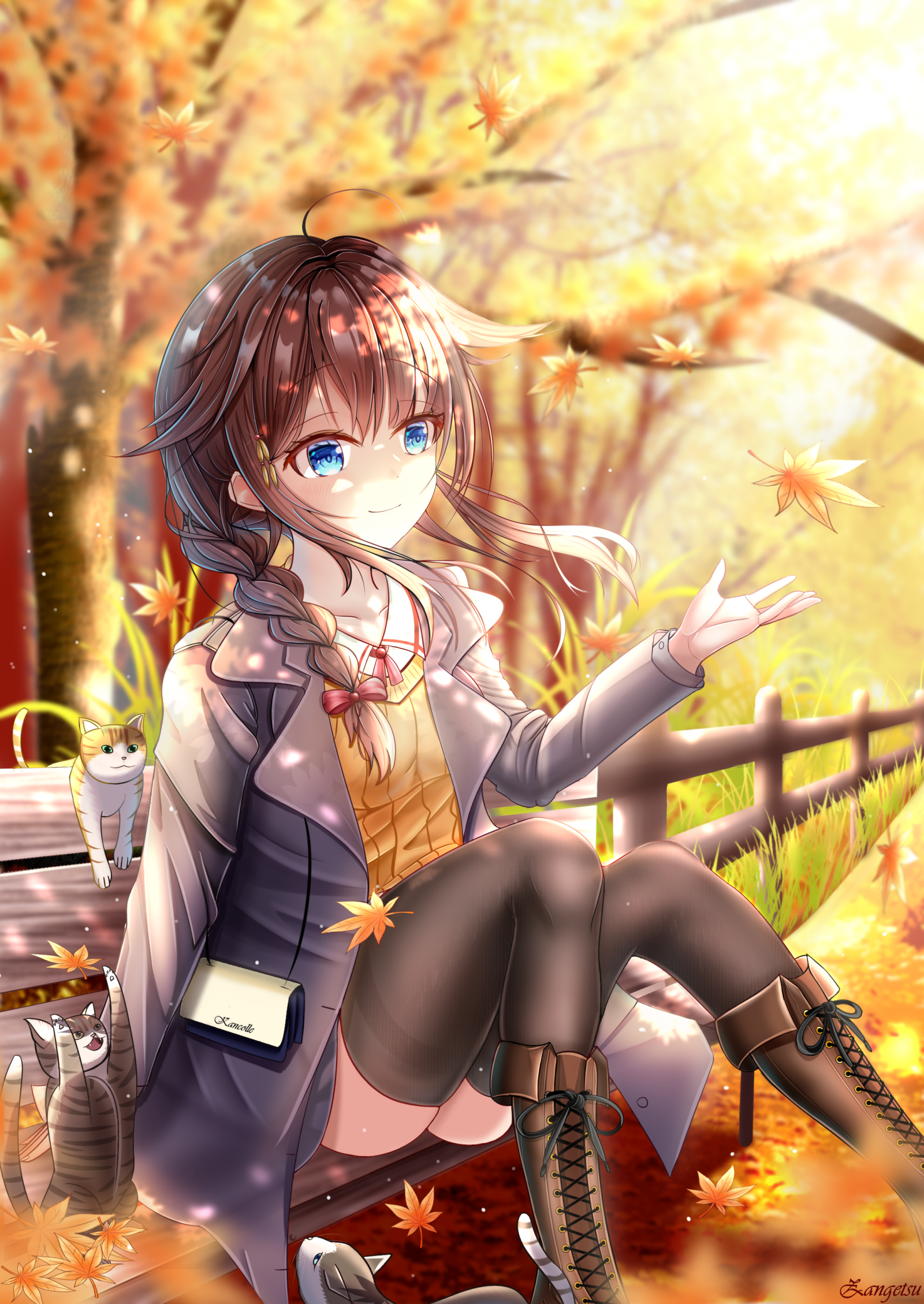 anime, animemeisjes, Kantai Collection, Shigure KanColle, shoulder length hair, brunette, artwork, digitale kunst, fan art
