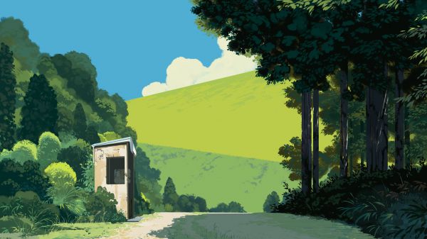 digital art,artwork,illustration,landscape,forest,trees