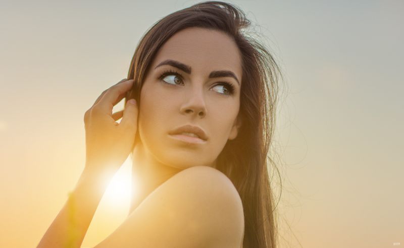 ใบหน้า, ผู้หญิง, โมเดล, แนวตั้ง, ผมยาว, มองไป