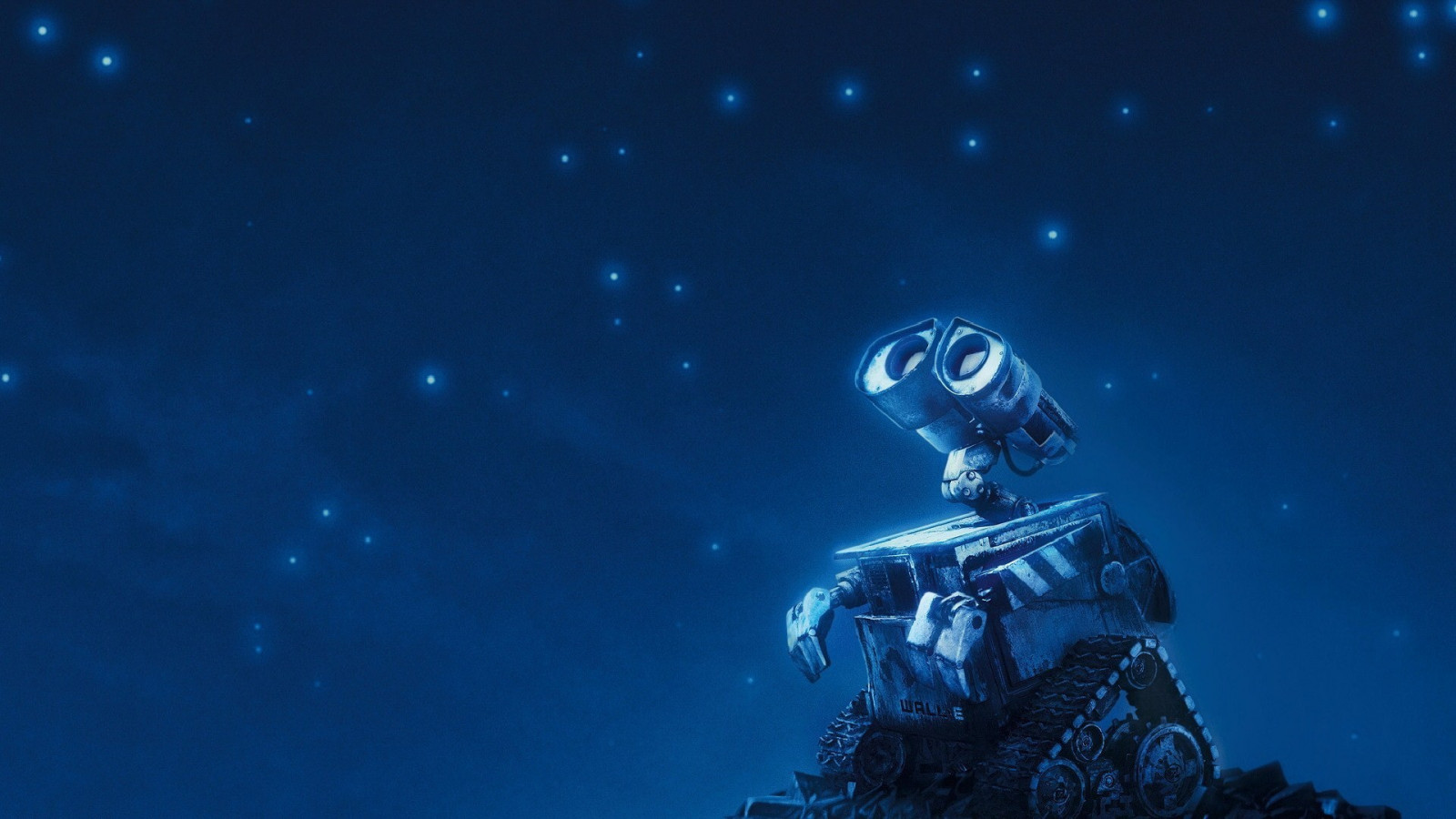 Masaüstü gece, robot, yıldızlar, Filmler, sualtı, DUVAR E, Pixar