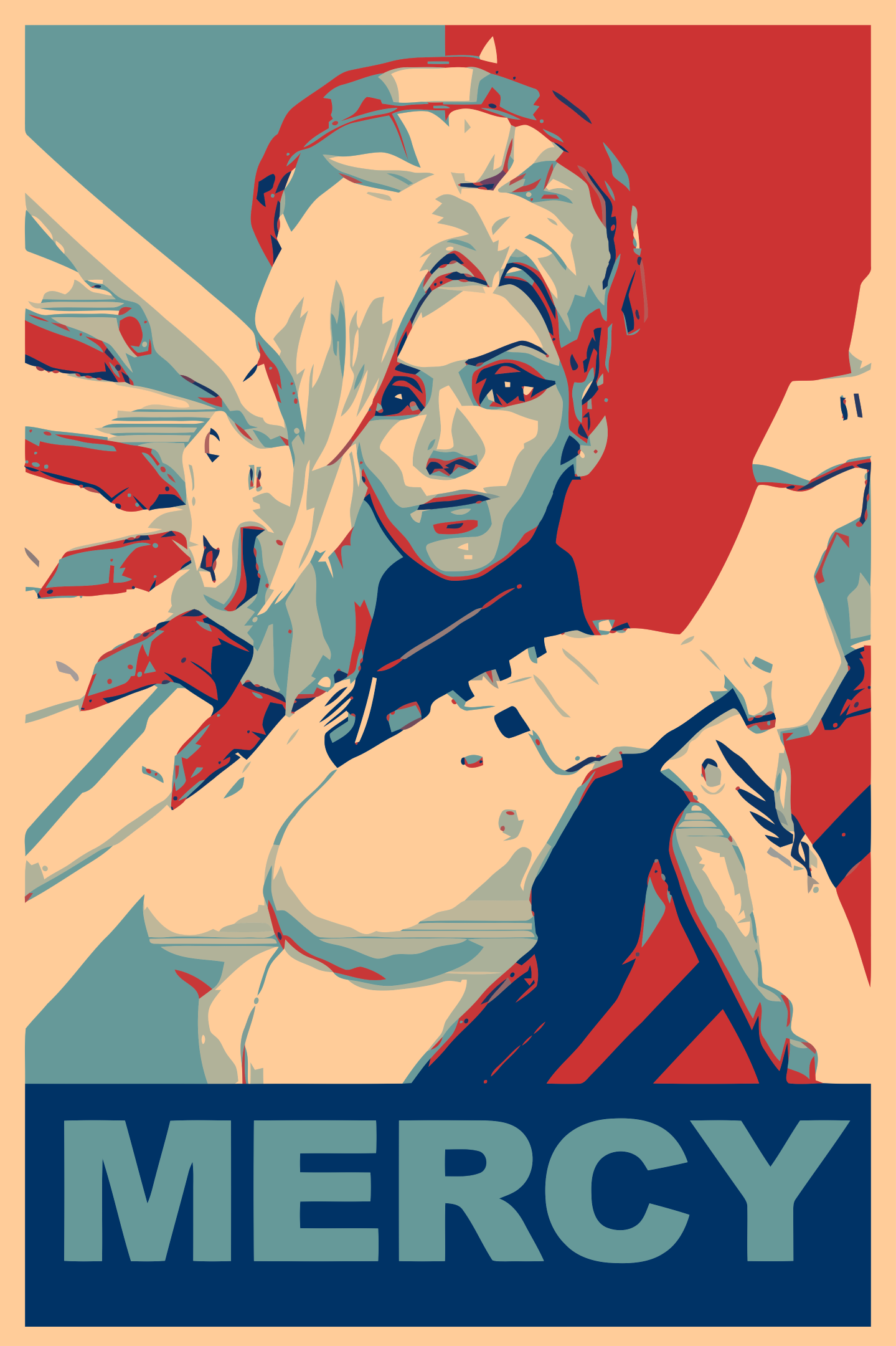 illustration, tegneserie, Mercy Overwatch, Overwatch, Gamer, tegneserier, plakat, propaganda, tegneserie