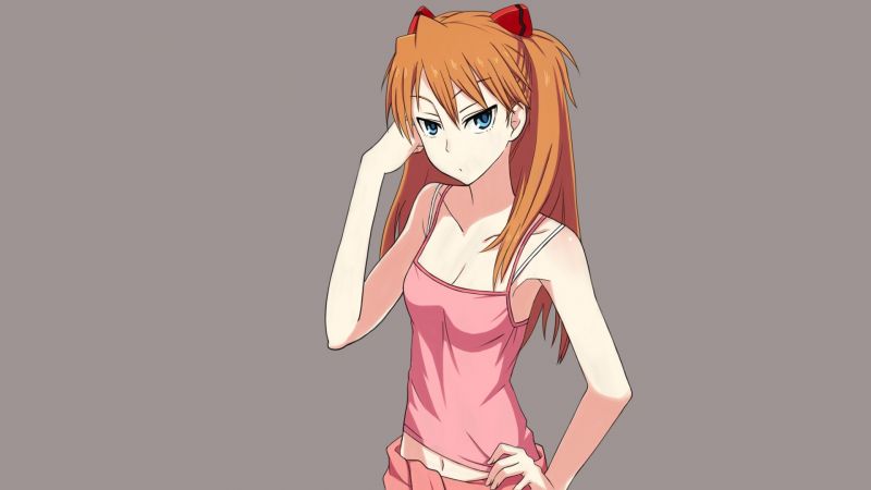 ilustrace, anime, Neon Genesis Evangelion, Asuka Langley Soryu, kreslená pohádka, pusa