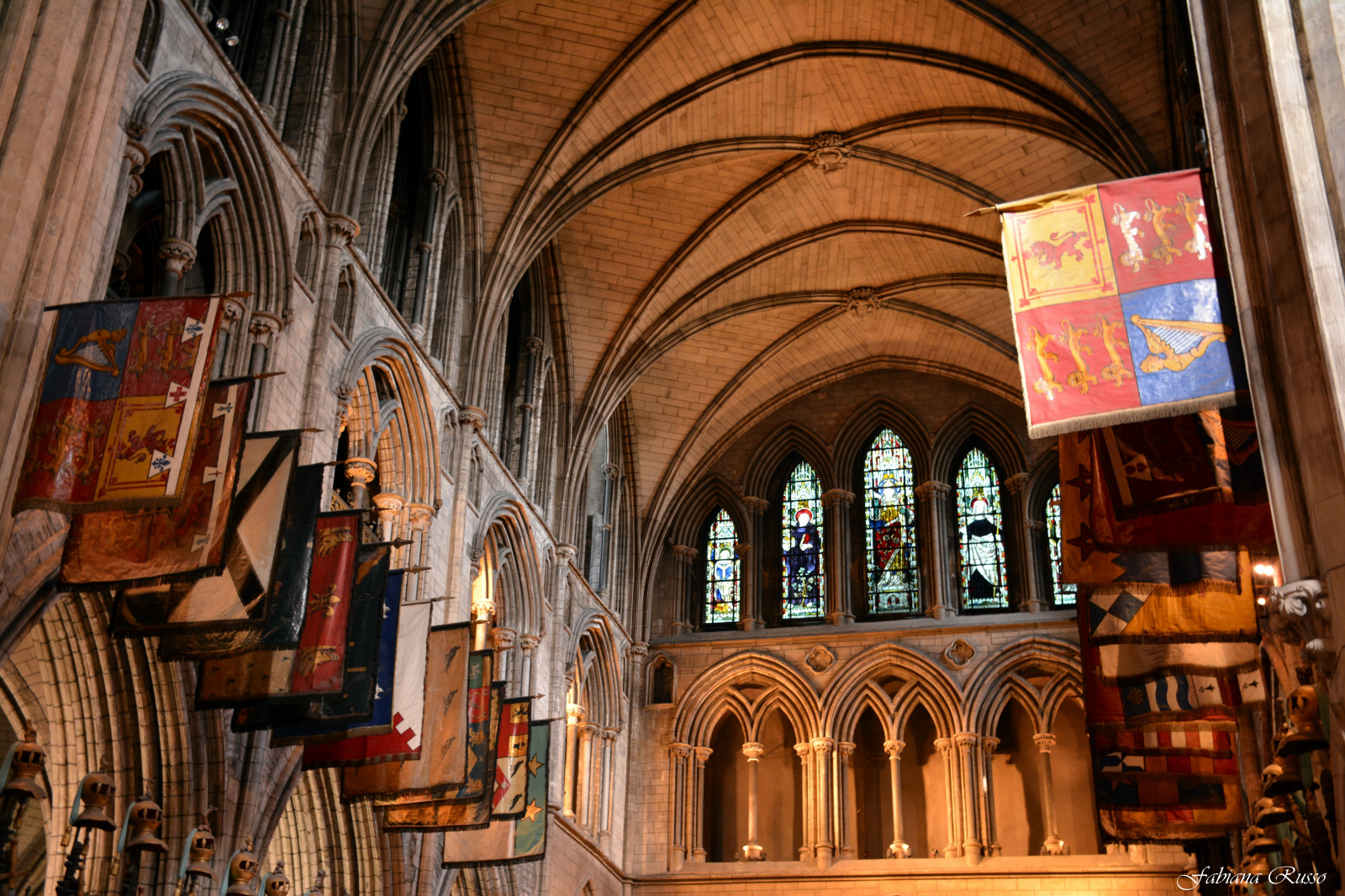 Wallpaper window, building, flag, Ireland, Dublin, arch, church