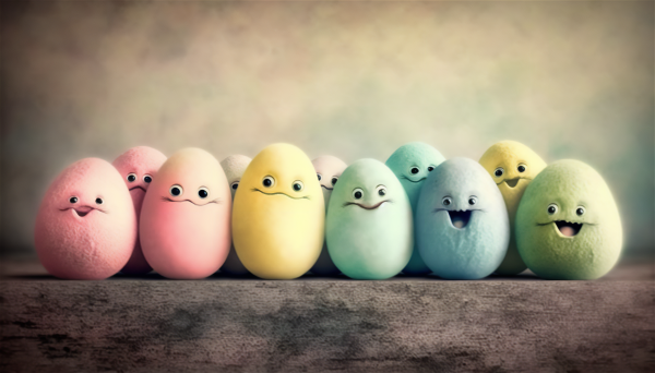ai art,pastel,happy,eggs