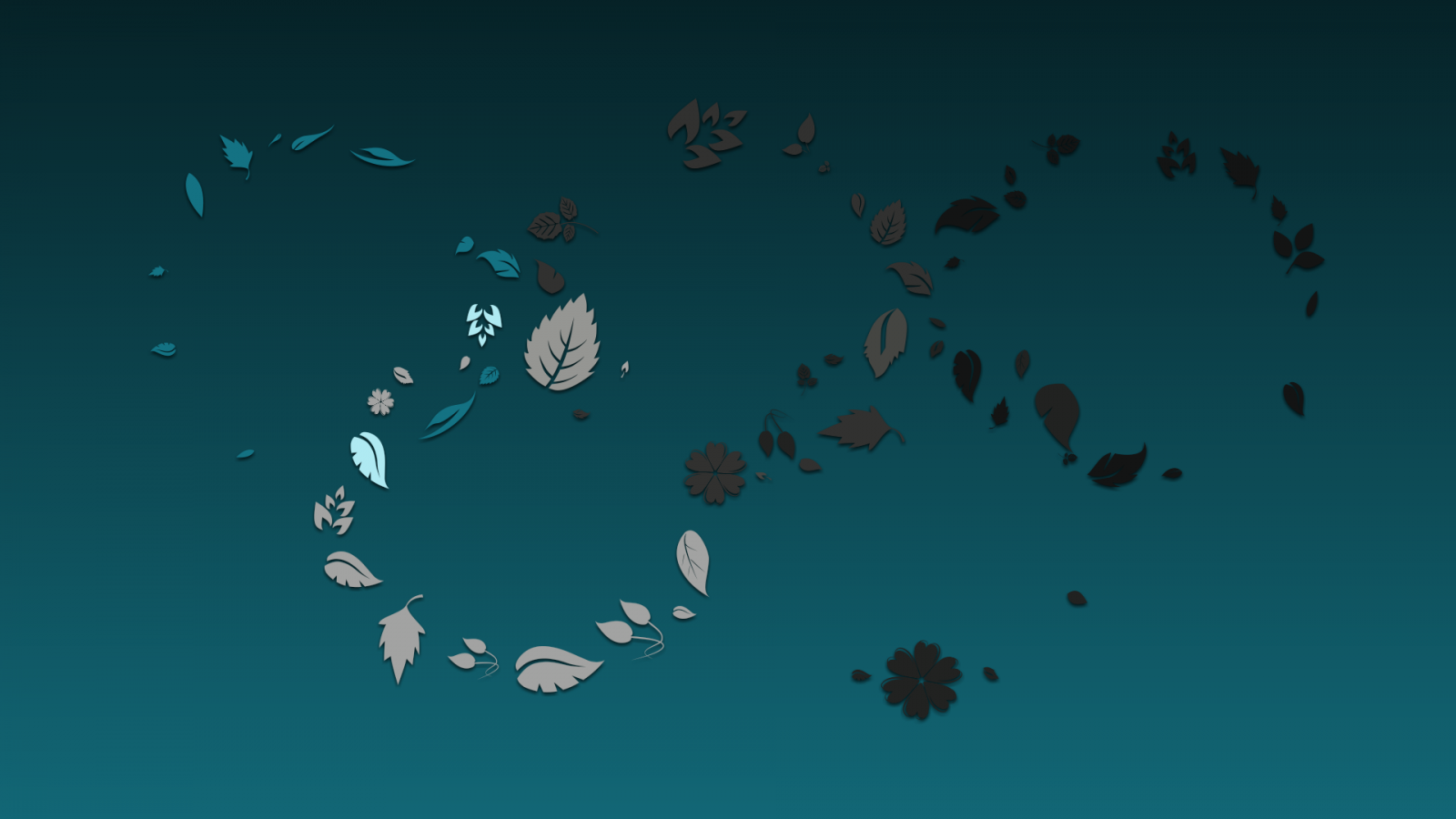 listy, ilustrace, digitální umění, květiny, minimalismus, modrém pozadí, vzor, čára, Snímek obrazovky, počítač tapeta, font