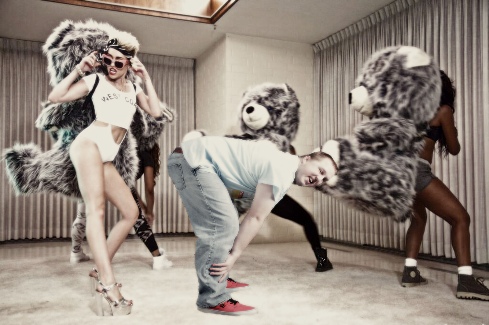 partito, auto ritratto, astratto, uomo, maschio, tipo, Sciocco, Composito, Photoshop, Canone, strano, Spokane, danza, artistico, creativo, surreale, dispari, photoaday, parodia, parodia, 365, Concettuale, Goofball, orsacchiotti, divertirsi, prendersi gioco, Icantstop, 2013, Twerk, Miley Cyrus, TWERKING, Wecantstop