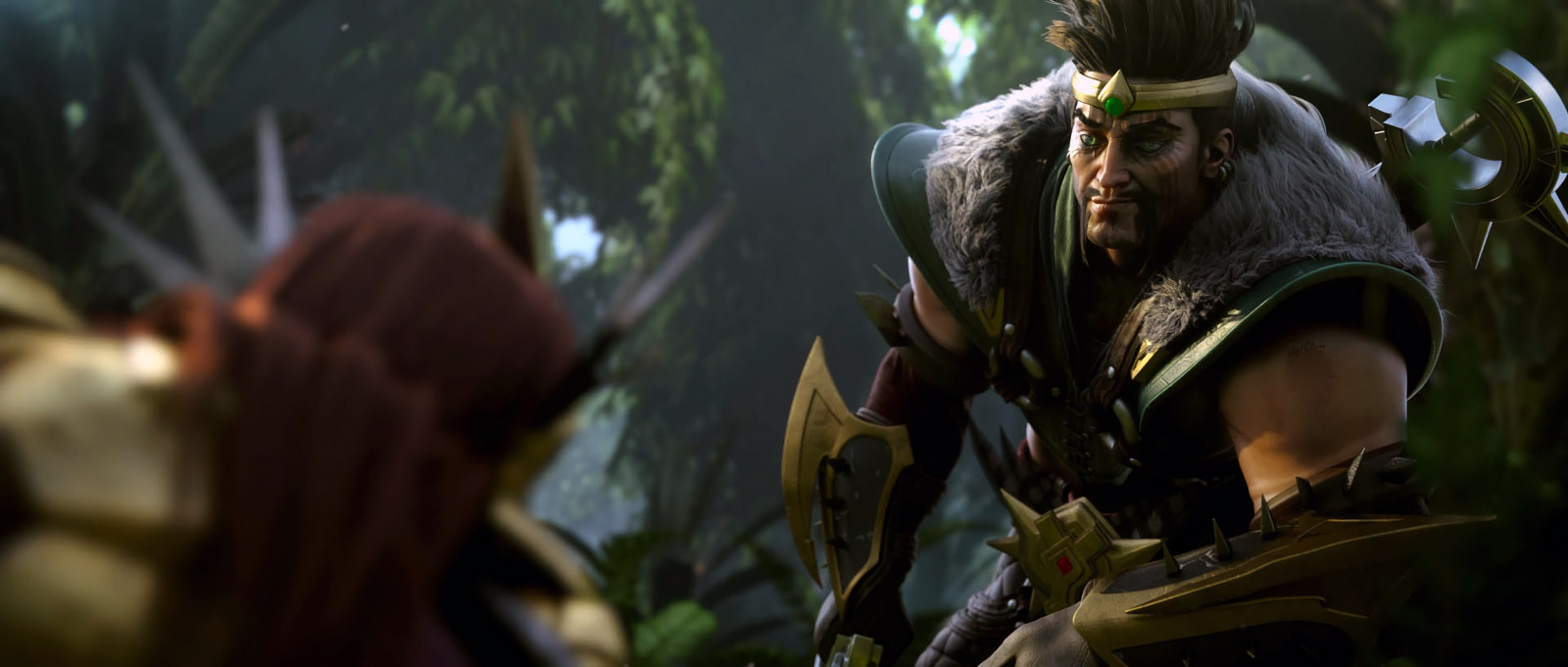 League of Legends, Draven, džungle, Leona, Snímek obrazovky