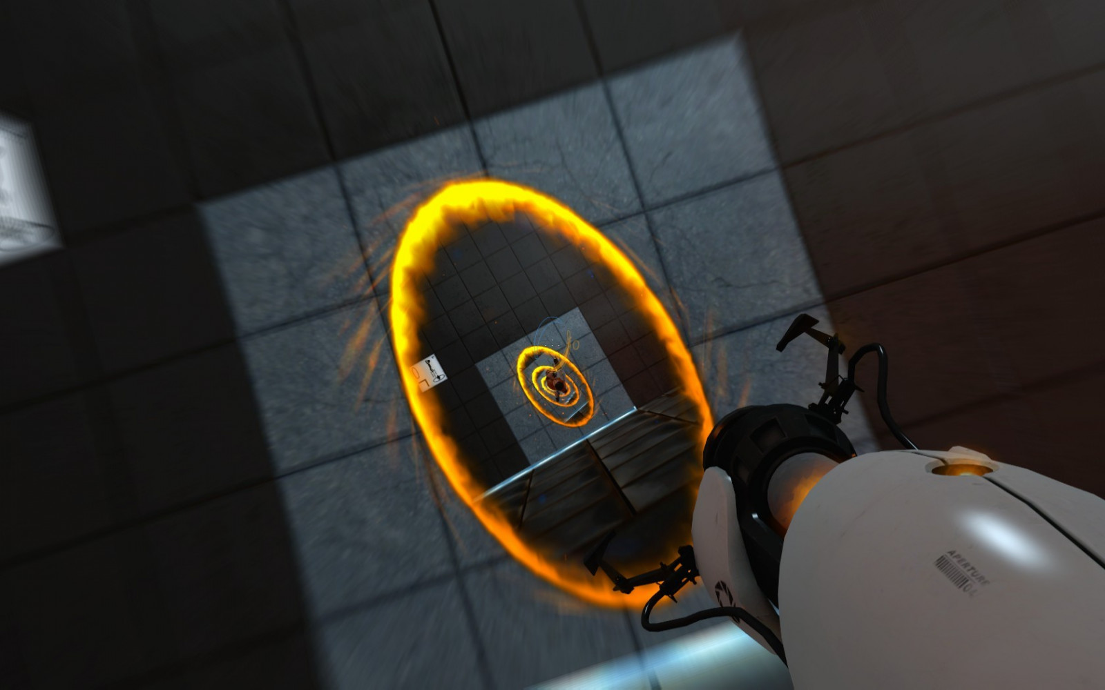 podzim, videohry, vozidlo, mapa, portál hra, Portal Gun, světlo, kolo, Snímek obrazovky