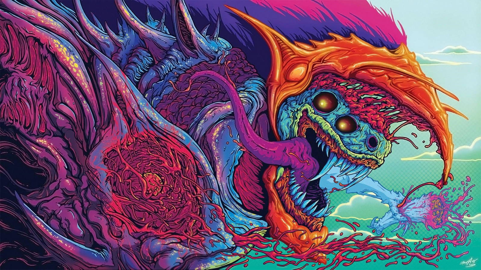 illustration, fantasy art, dragon, mythology, fictional character, comic book, psychedelic art, mythical creature