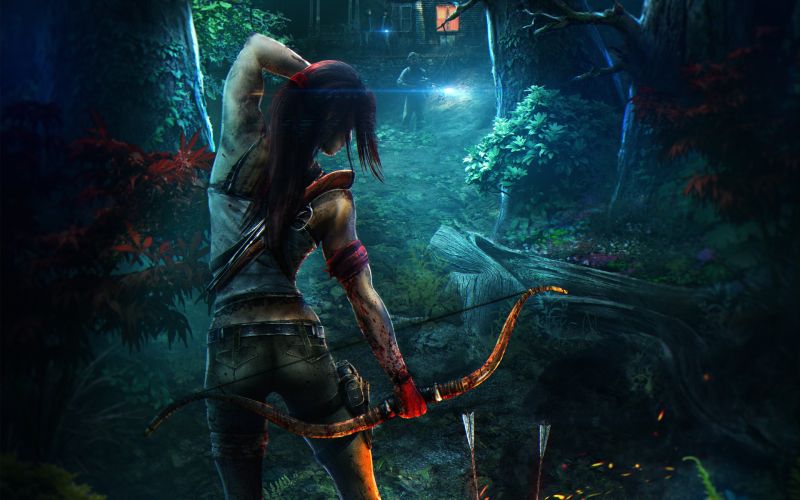 lukostřelec, tma, Pod vodou, džungle, Tomb Raider, mytologie lukostřelec, tma, Pod vodou, džungle, Tomb Raider, mytologie