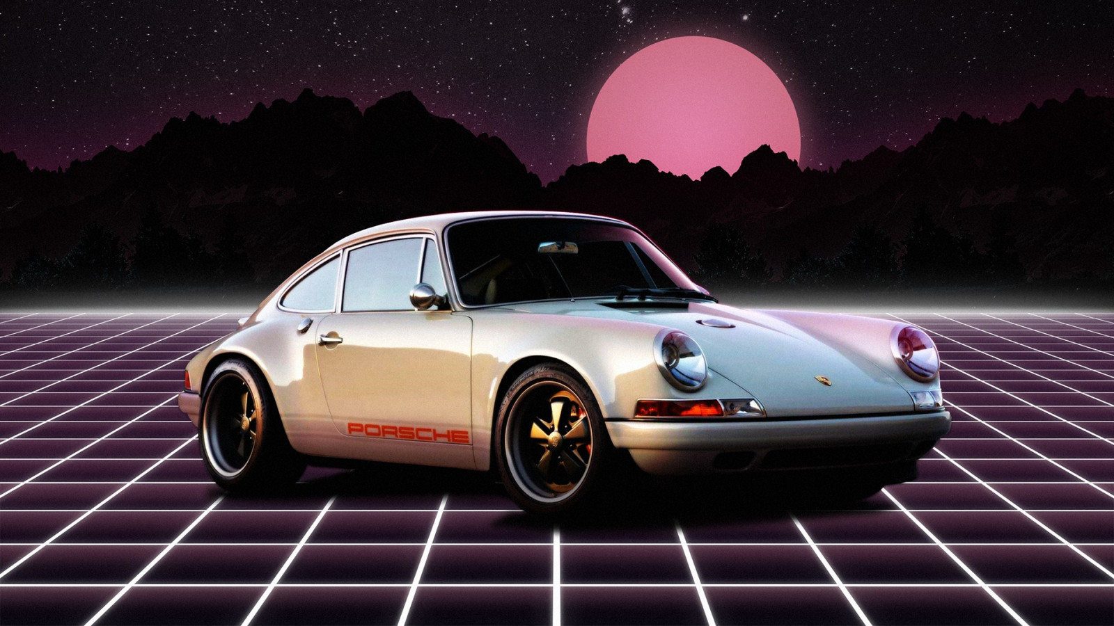 Wallpaper : 1920x1080 px, German cars, Porsche 911 R, synthwave