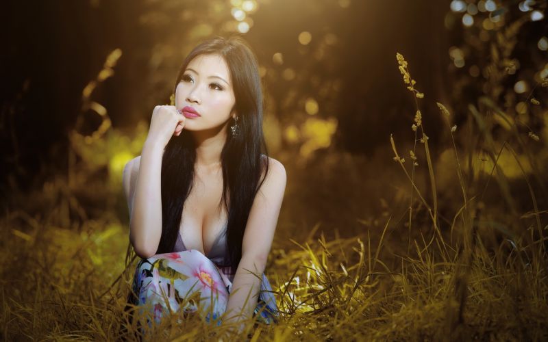 lumina soarelui, femei, model, portret, asiatic, fotografie
