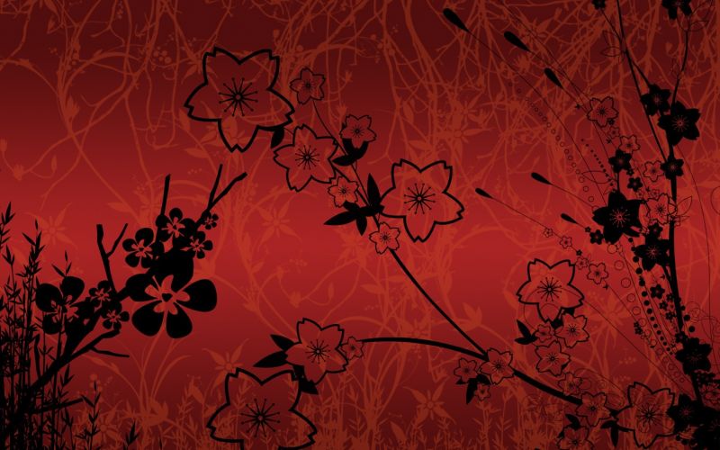 ilustrace, digitální umění, květiny, Červené, vzor, textura ilustrace, digitální umění, květiny, Červené, vzor, textura