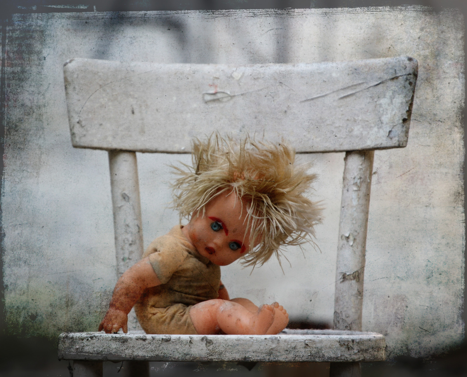 opuštěný, židle, textura, texturou, rozklad, panenka, dítě, dívka, vinný, panenka, abbandono, Sedia, Bambola, lucarossatocom