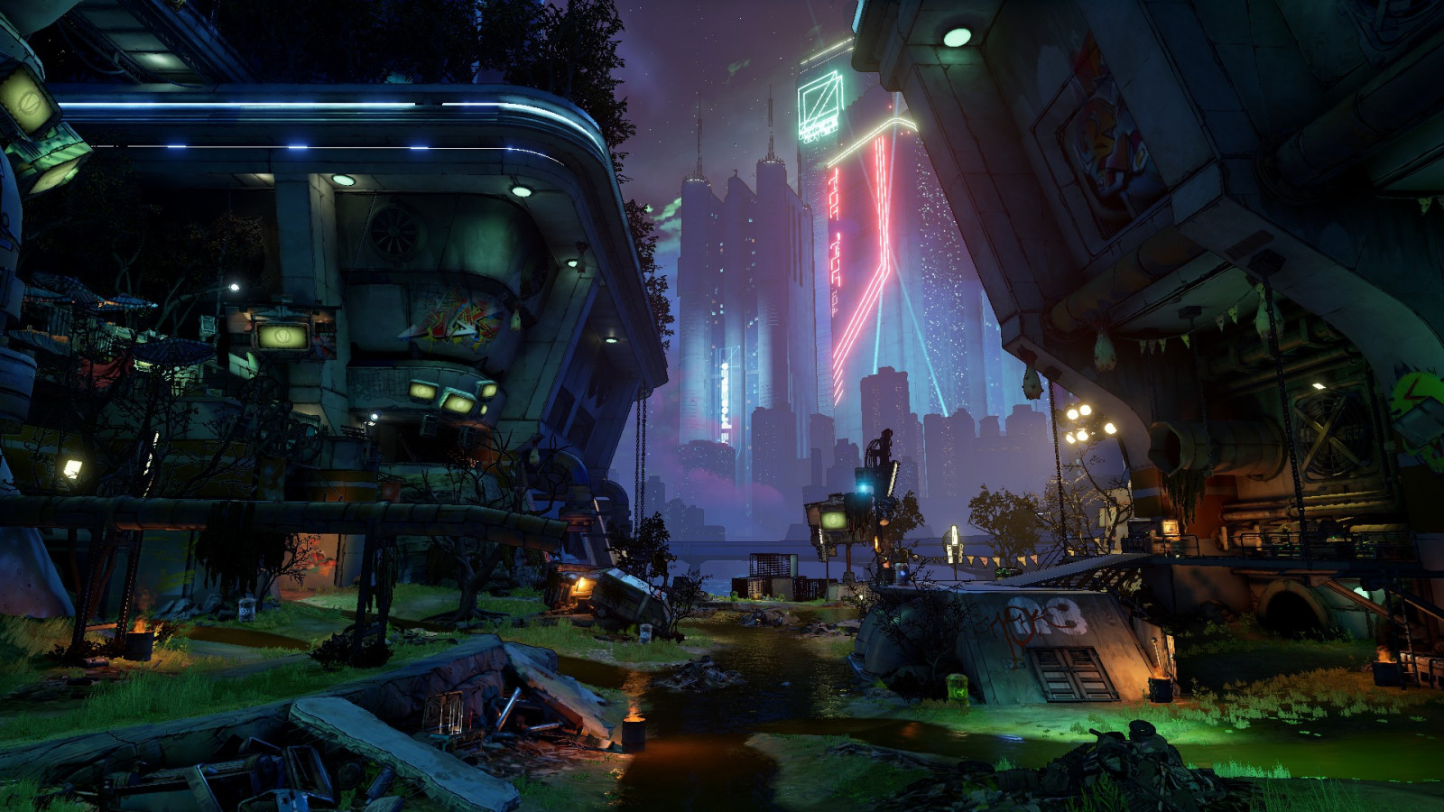 licht, natuur, biome, stad, mijlpaal, fabriek, duisternis, middernacht, metropolis, evenement, fictief personage, spellen, video game software, cg artwork, actie adventure game, screenshot, Strategy video game, illustratie, pc game, recreatie, nacht, landschap, animatie, boom, fictie, pret, gebouw, KUNST, toren