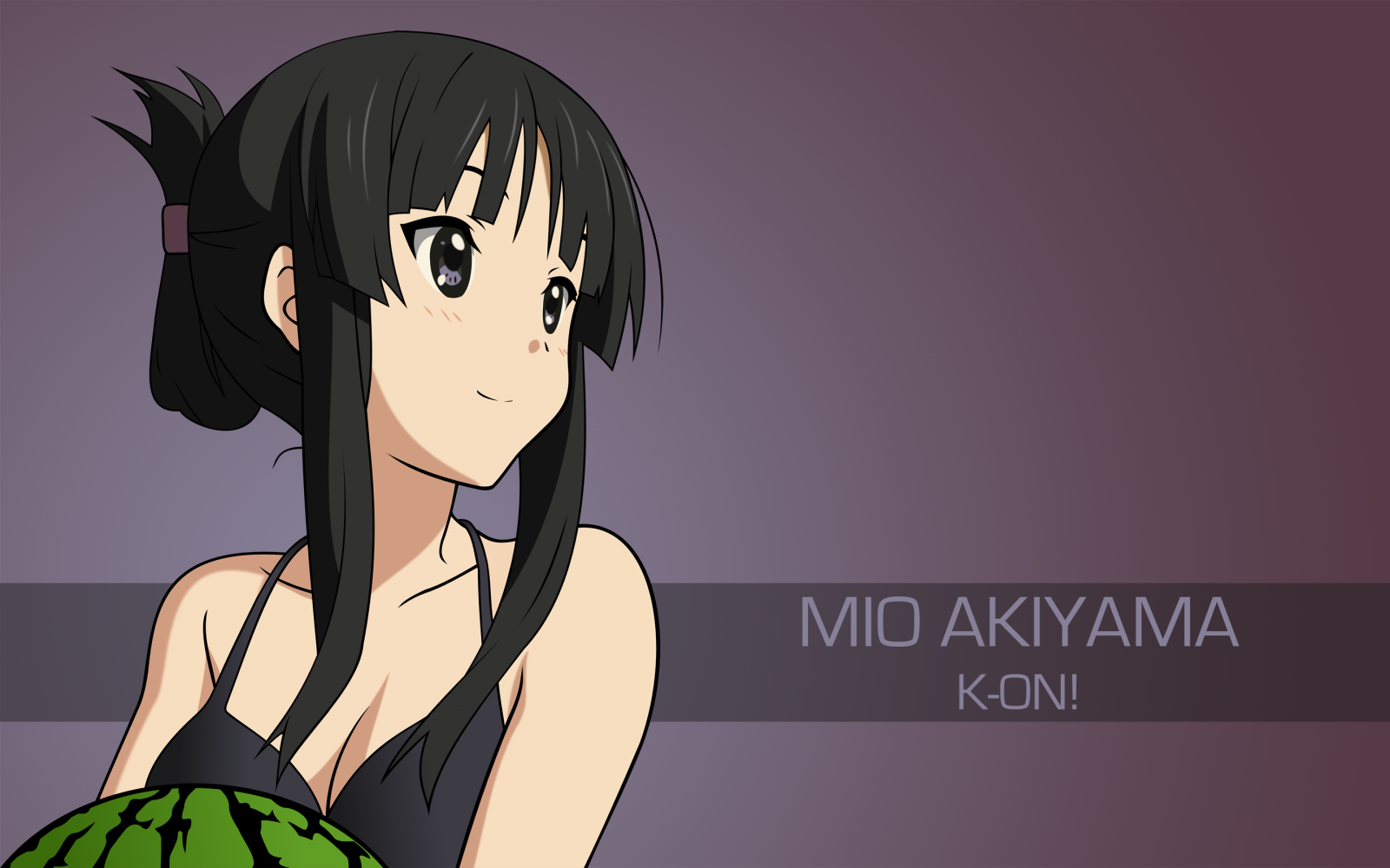 ilustrace, anime, anime dívky, kreslená pohádka, černé vlasy, K ON, Akiyama Mio, Snímek obrazovky, mangaka